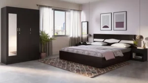 Arcadia V2 King Size Wooden Bed with Half Hydraulic Storage