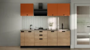 Modular Kitchen Complete Set with Countertop, Cabinets and Pull-out Drawers