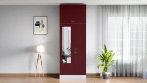 Slimline 2-Door Steel Almirah with Star Mirror (Russet)