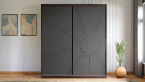 Waldorf 2-Door Wooden Sliding Wardrobe (Gunmetal Grey)